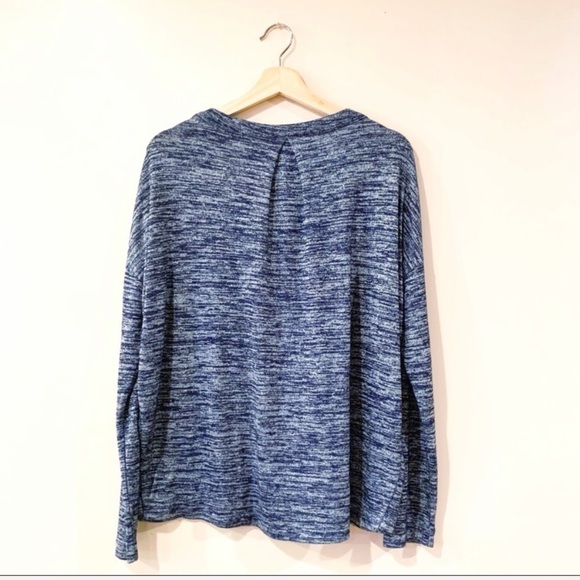 RAG & Bone Shirt Womens Small Blue Marl Long Sleeve Cozy Pocket T Loungewear - Picture 2 of 6